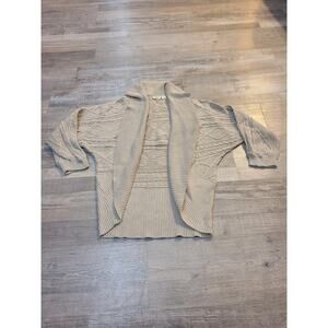 Cato large women's cream colored open front knit cardigan